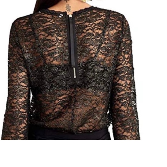 RACHEL Roy Black Lace blouse with Gold Accents!! WORN ONCE! Size S - Picture 2 of 12